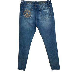 Cult of Individuality Gypsy High Rise 31 Distressed Jeans Studded piece sign